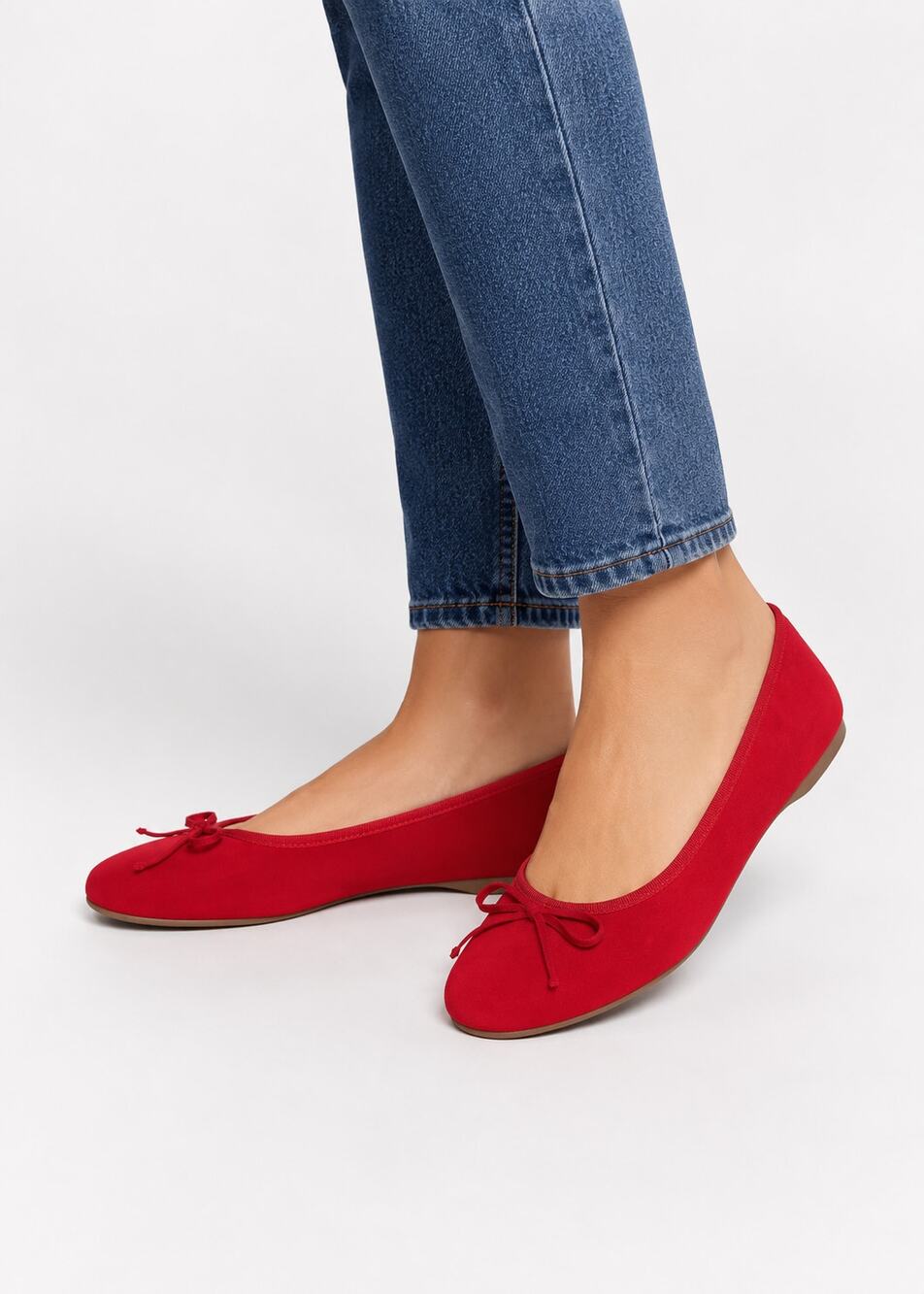 Birdies The Hummingbird Red Suede Flat Womens Size 7 New Ballet Bow Shoes